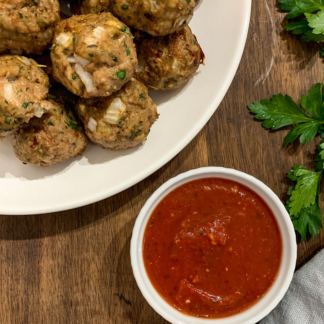 air fryer turkey meatballs (paleo/whole30)