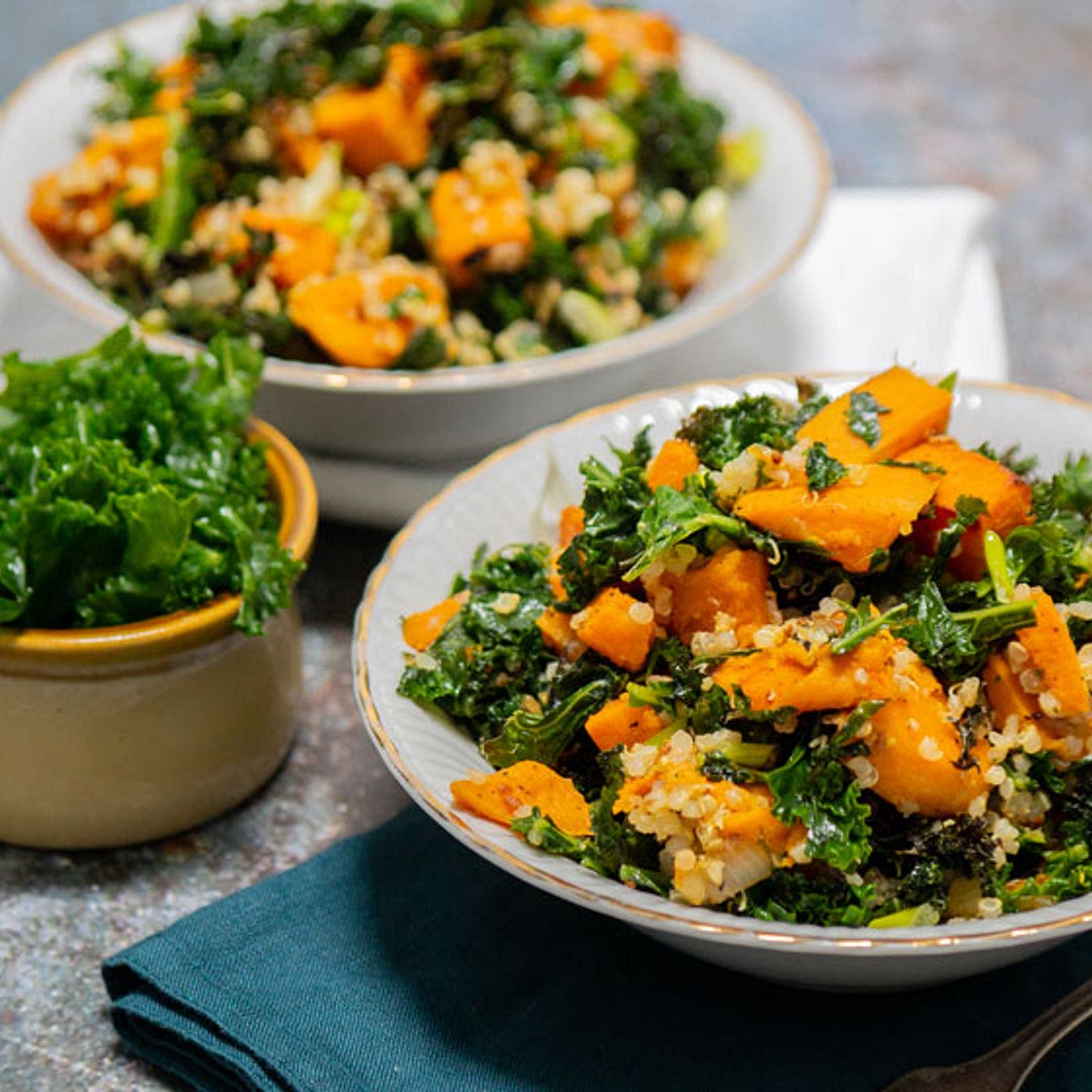 Kale Sweet Potato Quinoa Salad