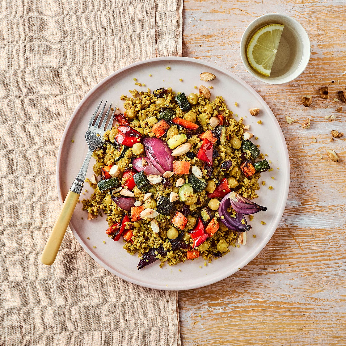 Chunky Roast Vegetables With Jewelled Couscous