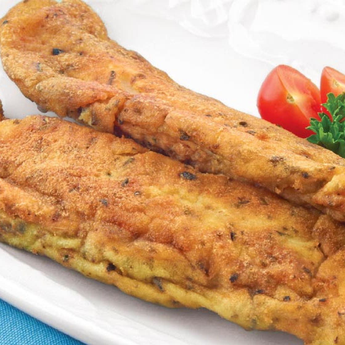 Tiras de pescado capeado sazonado