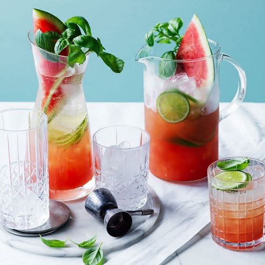 Sparkling Watermelon And Basil Mojito