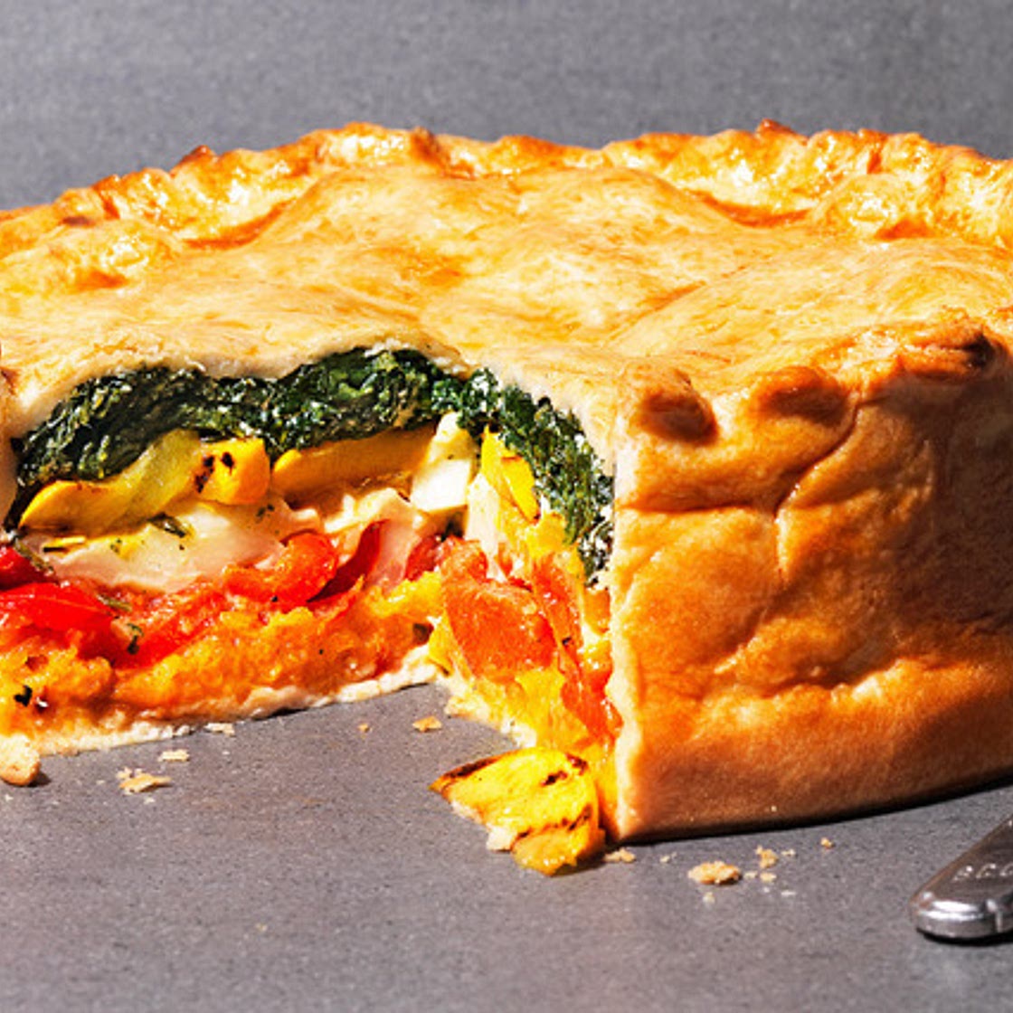 Rainbow vegetable pie