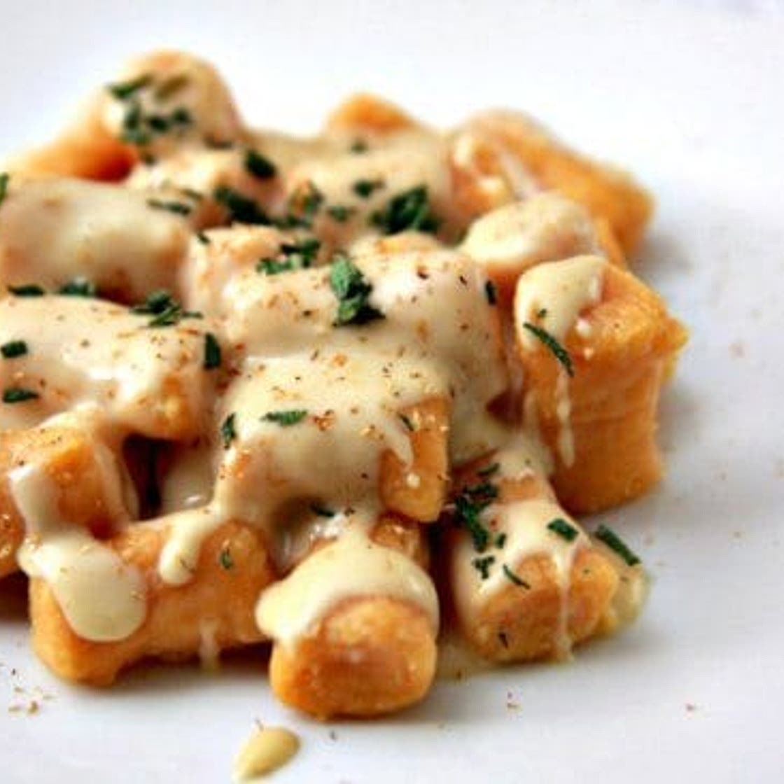 Sweet Potato Gnocchi with Gouda Cheese Sauce