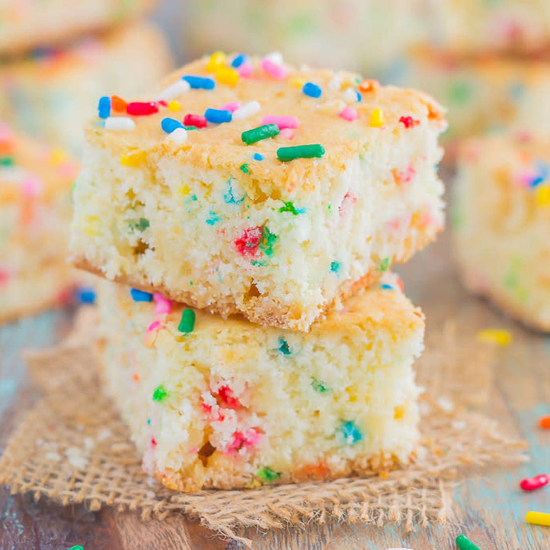FUNFETTI CAKE BATTER BARS