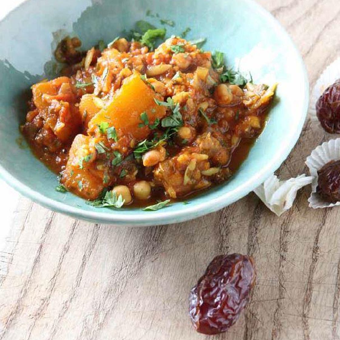 North african squash and chickpea stew