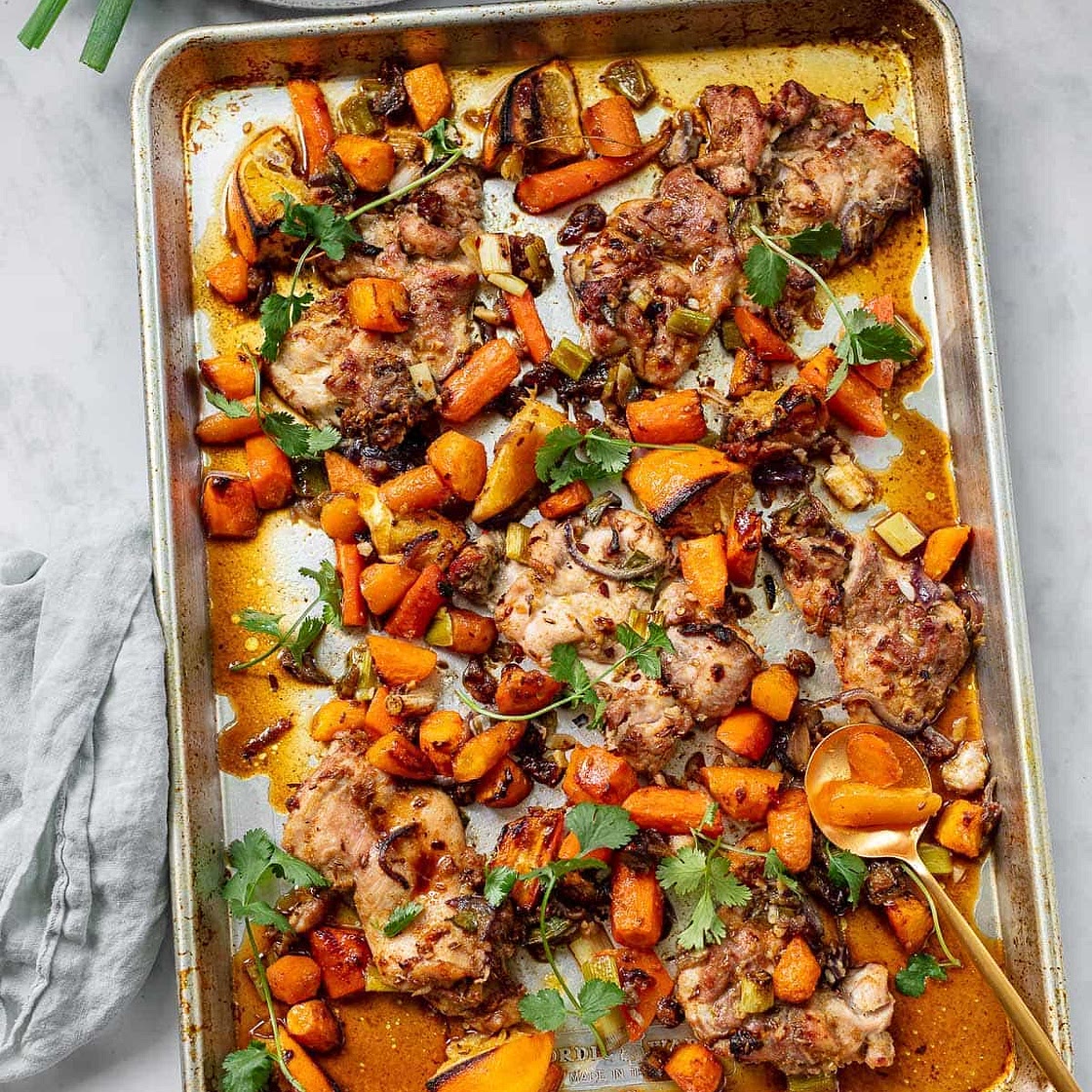 Moroccan Orange Sheet Pan Chicken