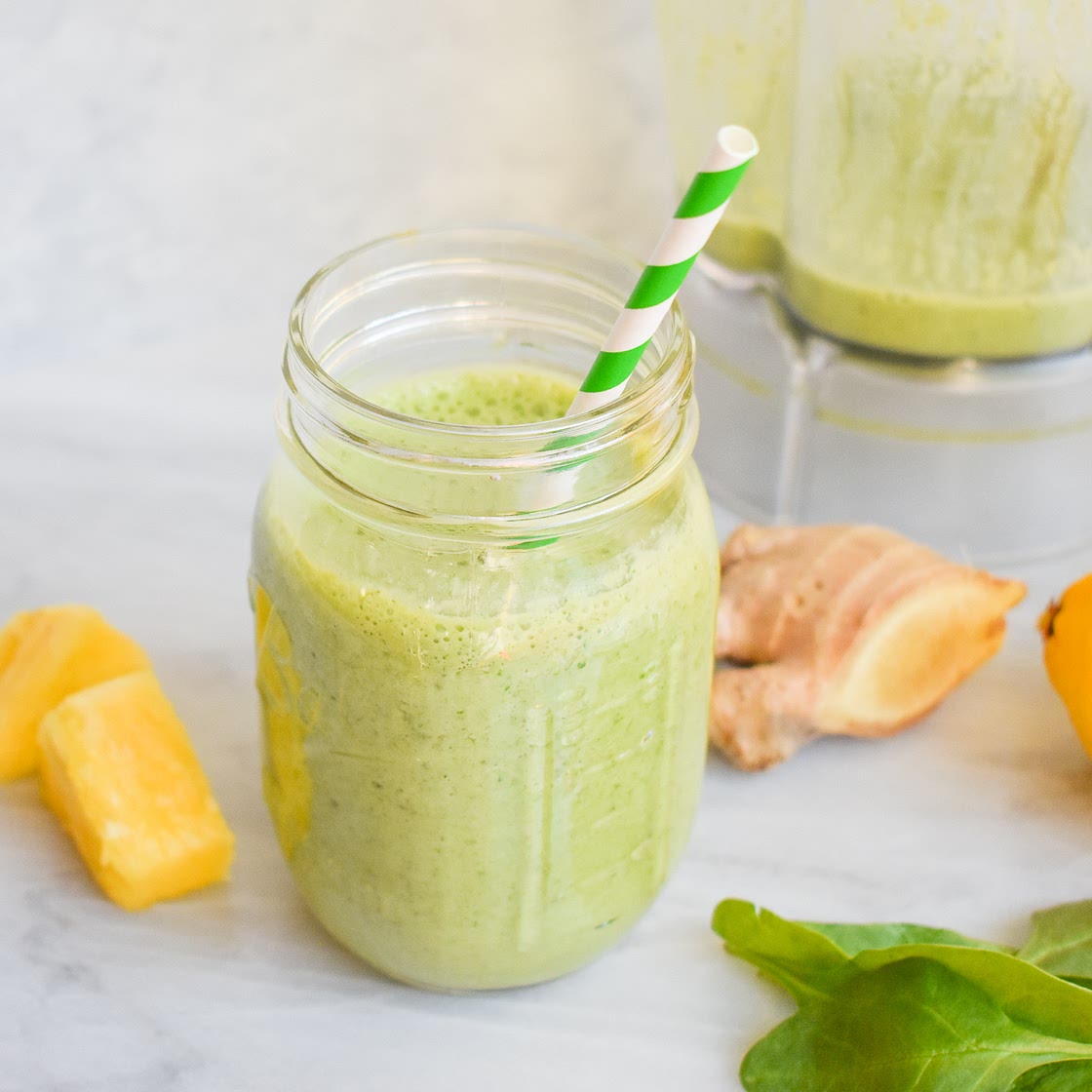 Low-FODMAP ‘Green Machine” Smoothie; Gluten-free, Vegan