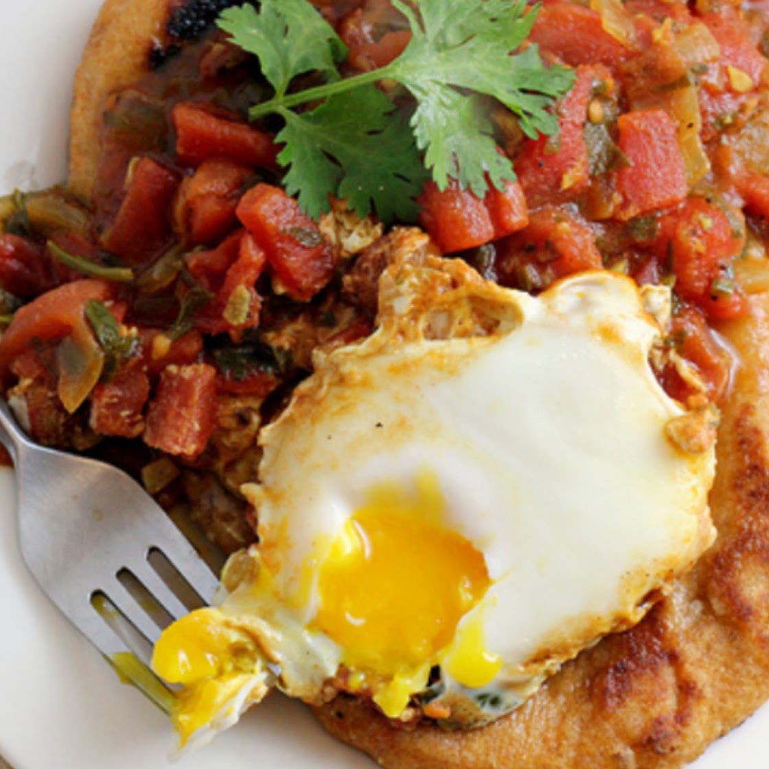 Fried Eggs With Curried Tomatoes