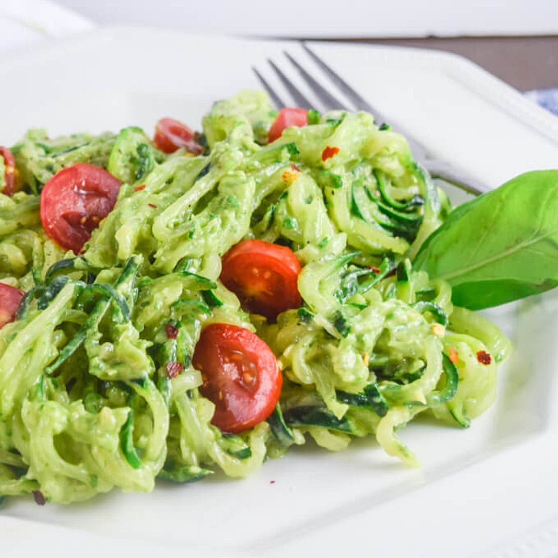 Avocado Pesto Zucchini Noodles