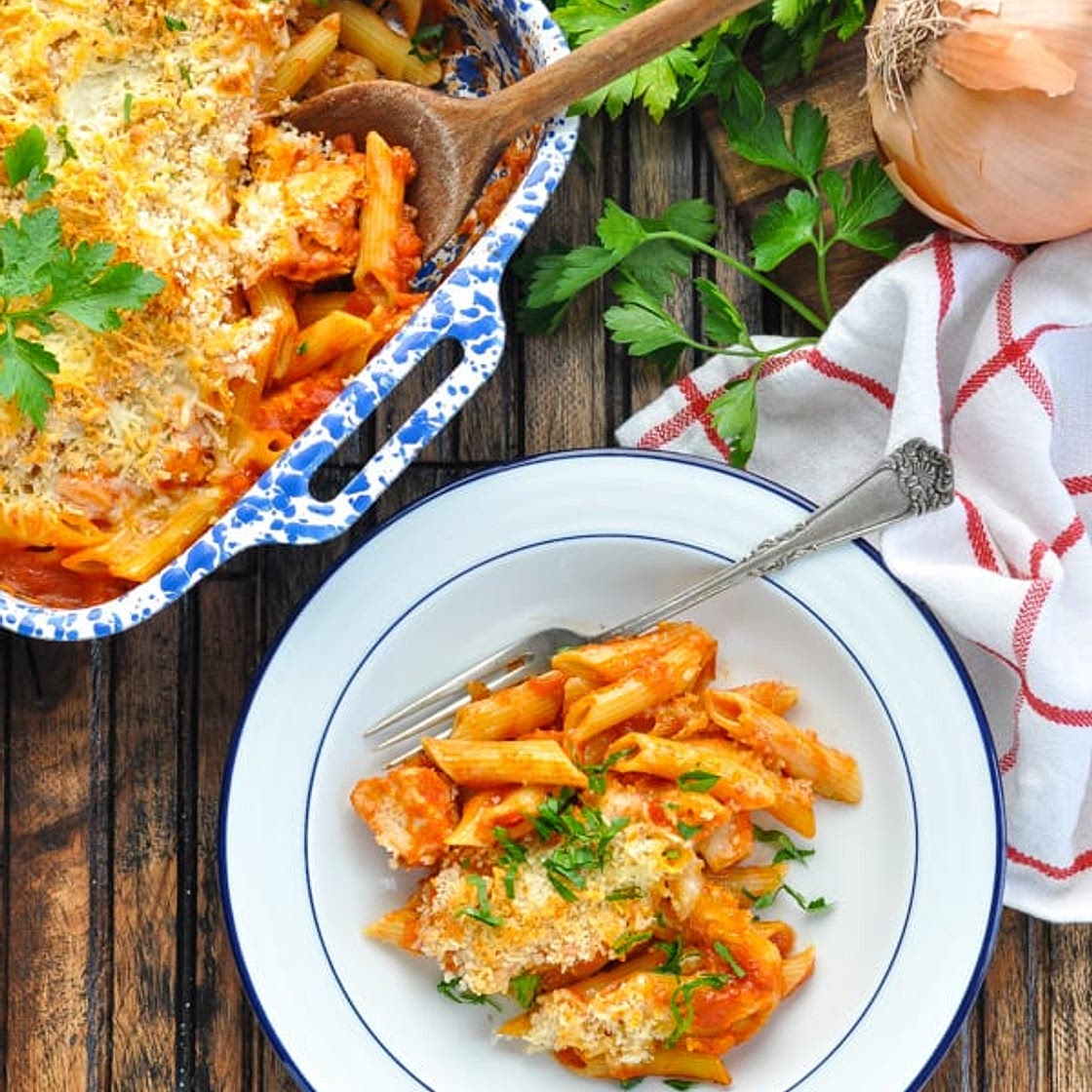 Dump-and-Bake Chicken Parmesan Casserole
