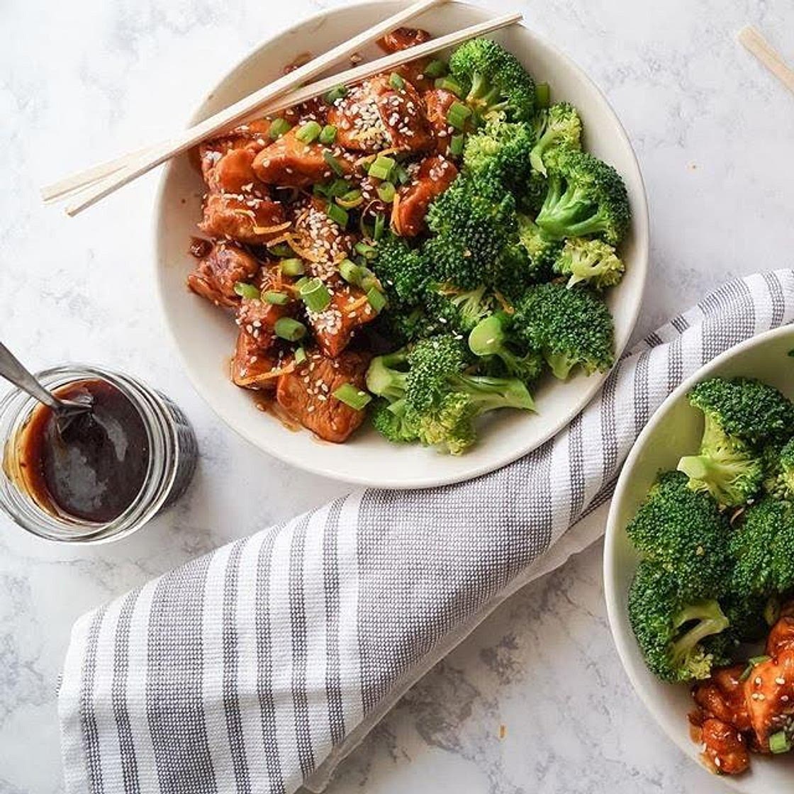 Orange Sesame Chicken and Broccoli