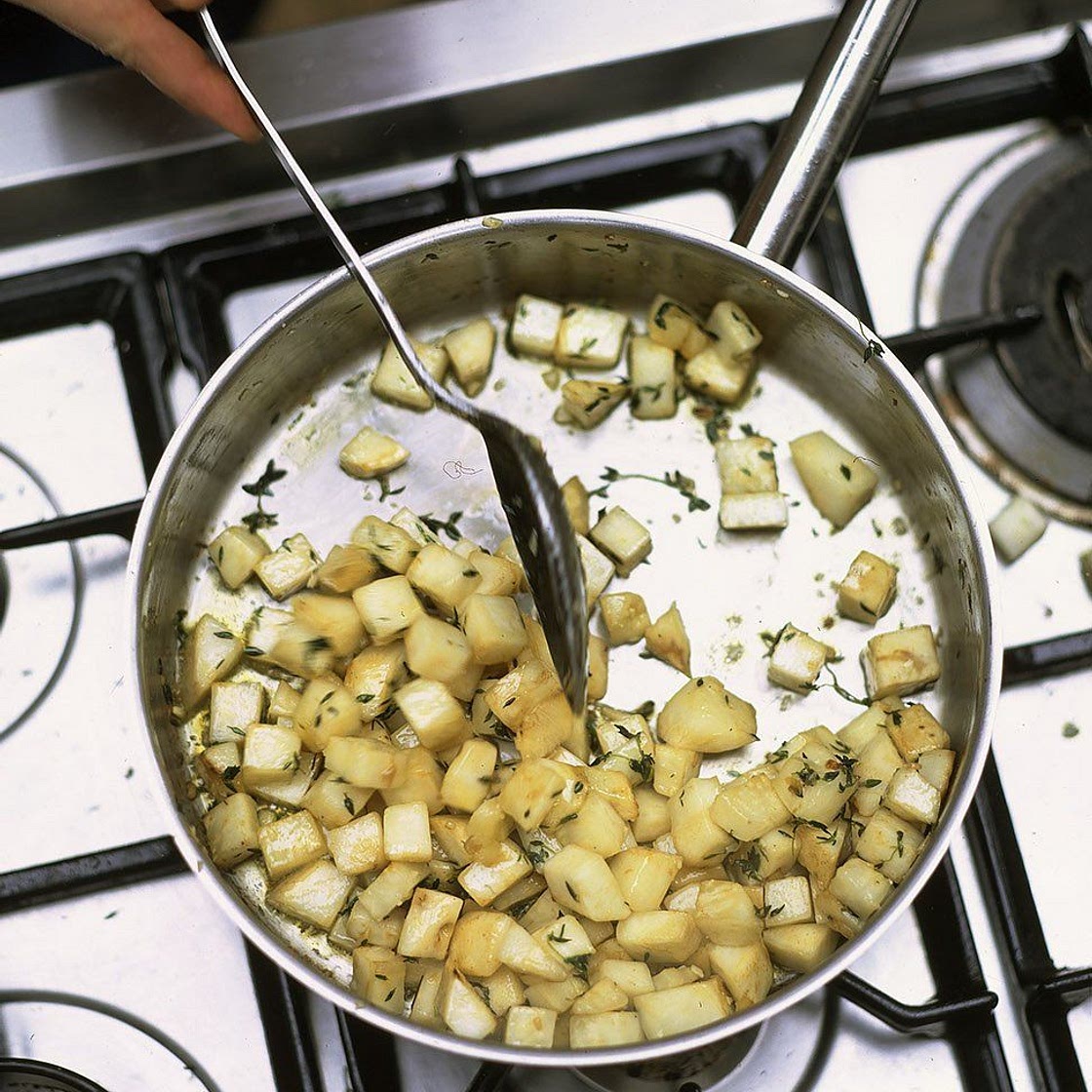 Smashed celeriac (celery root)