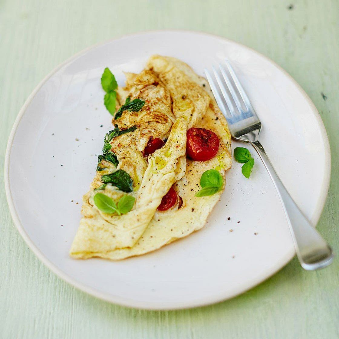 Tomato & basil omelette by Jamie Oliver
