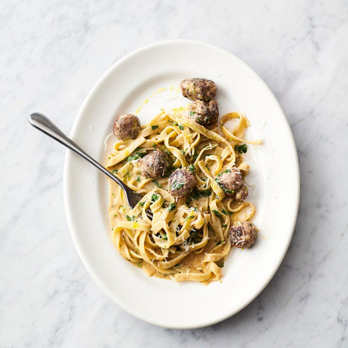 Easy sausage carbonara