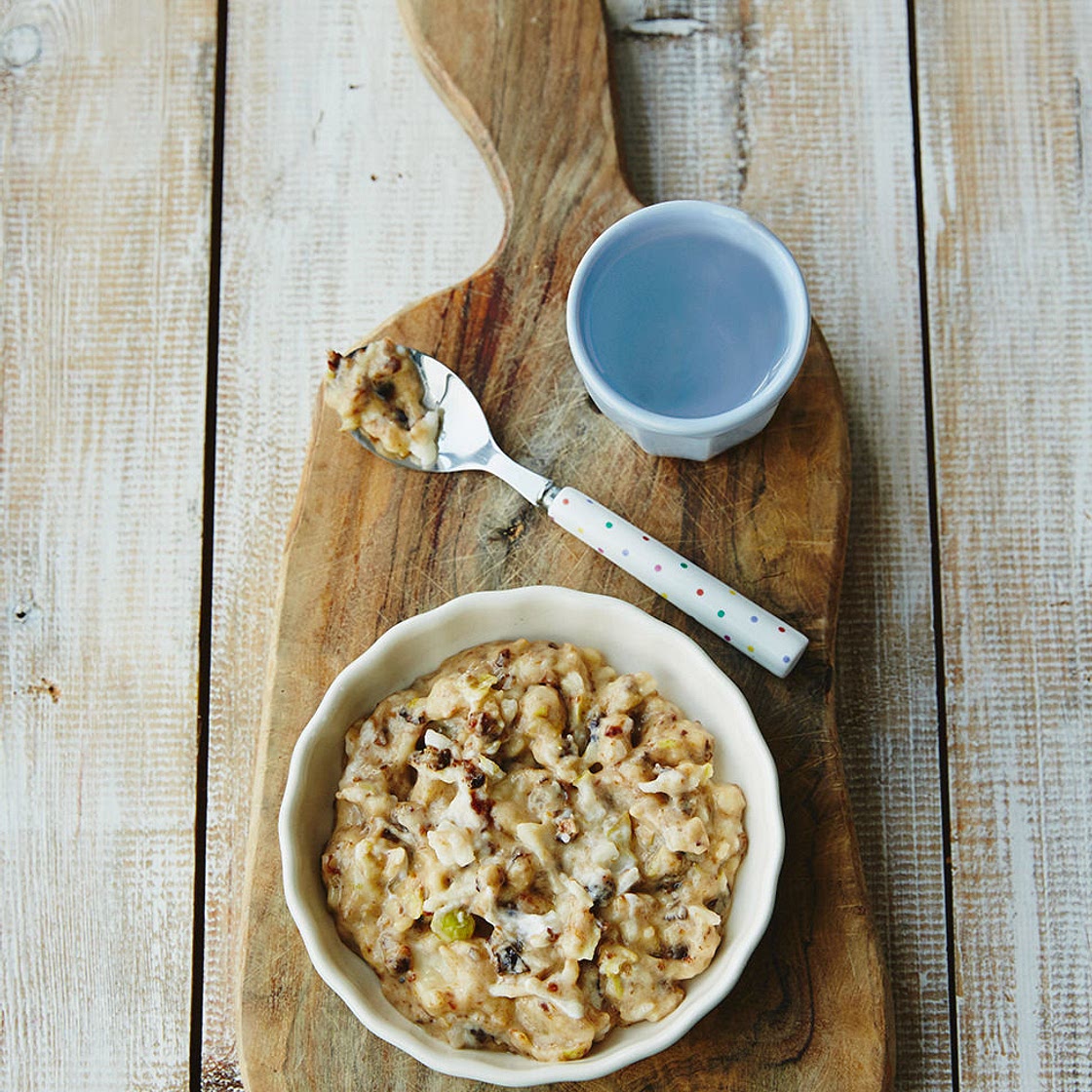 Michela’s banana, pear & prunes (no cook)