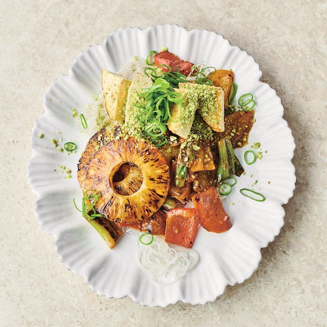 Sticky miso peppers