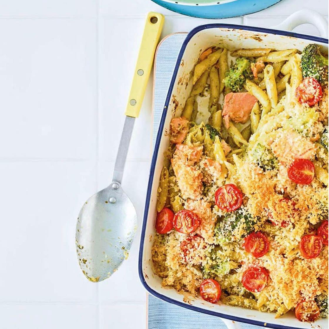 Pesto Salmon Pasta Bake