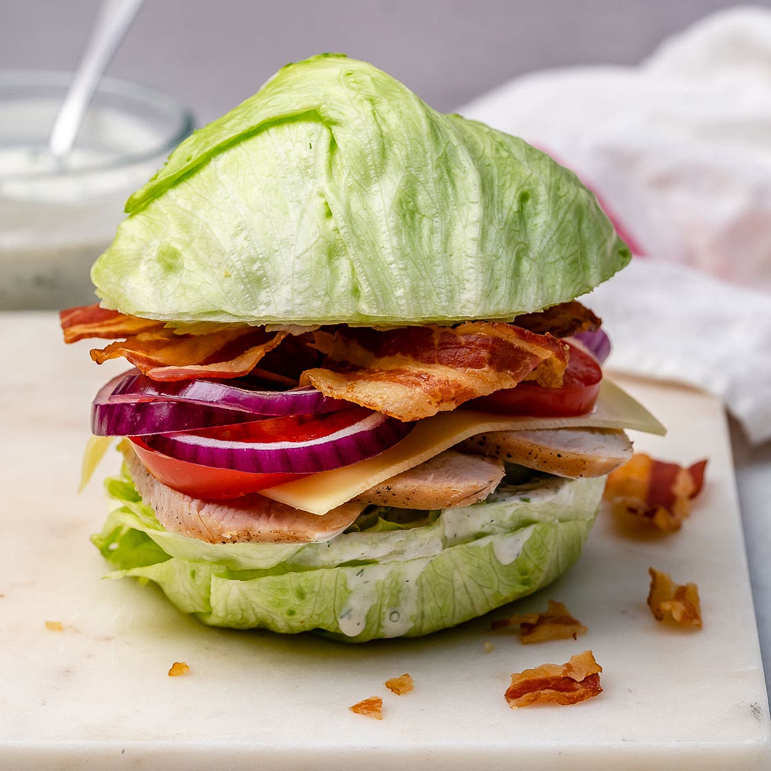 Turkey BLT “Sandwich” aka Crispy Lettuce Buns