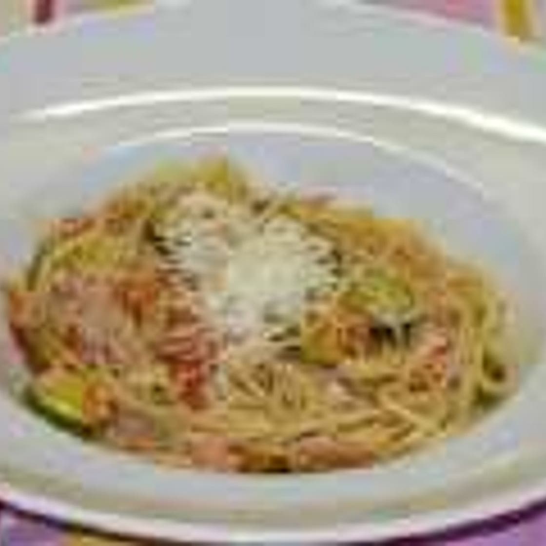 Spaghetti mit Zucchini-Schinken-Sauce