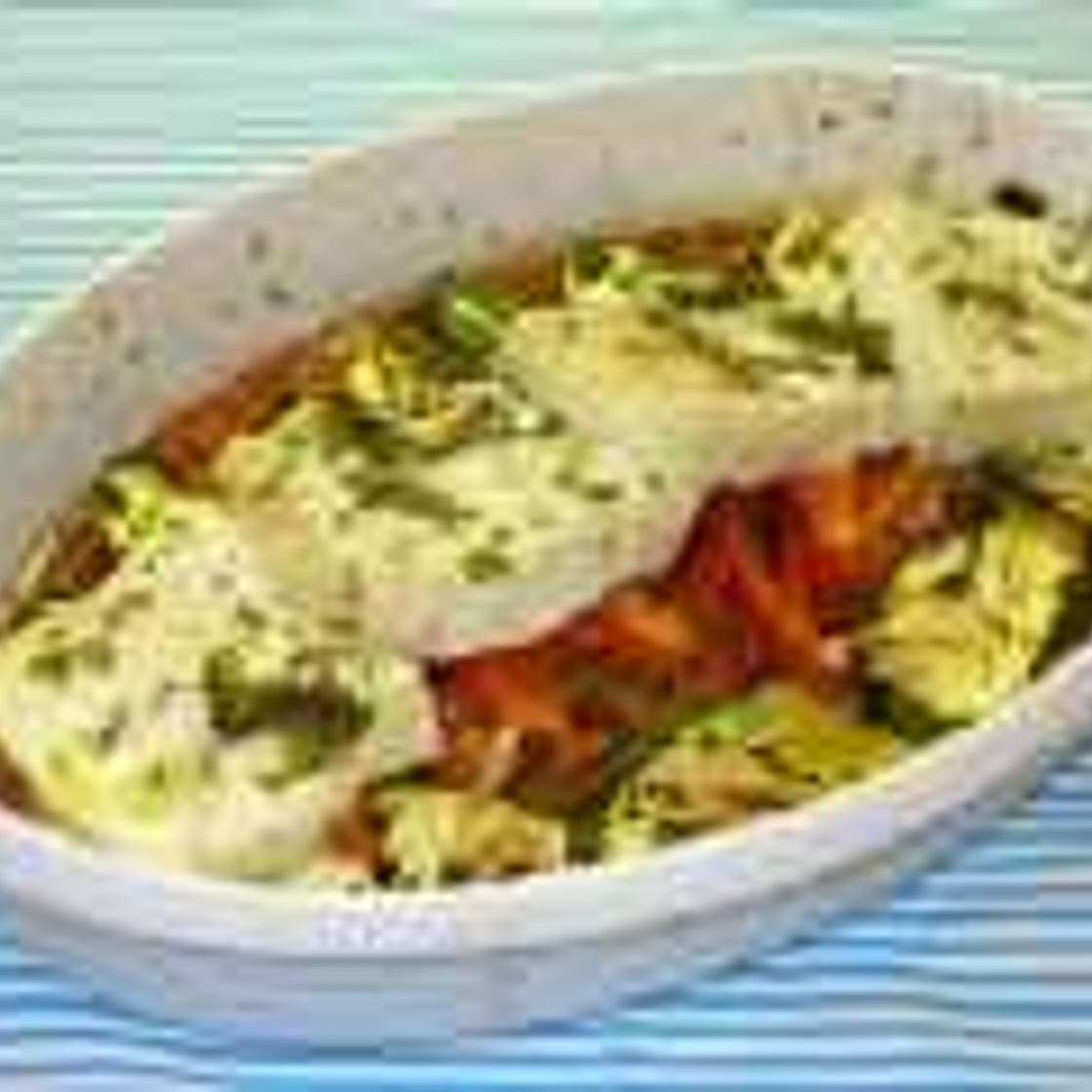 Dorschfilets auf Ofengemüse