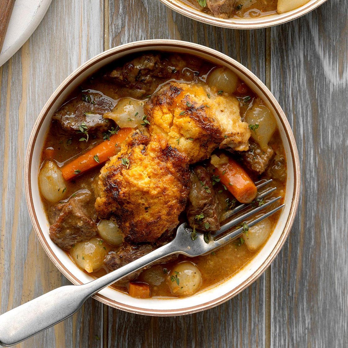 Short Rib Stew with Biscuit Topping
