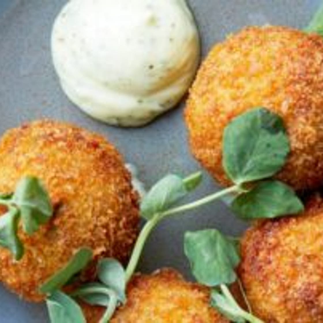 Pea & Yorkshire Fettle Croquettes with Mint Mayo