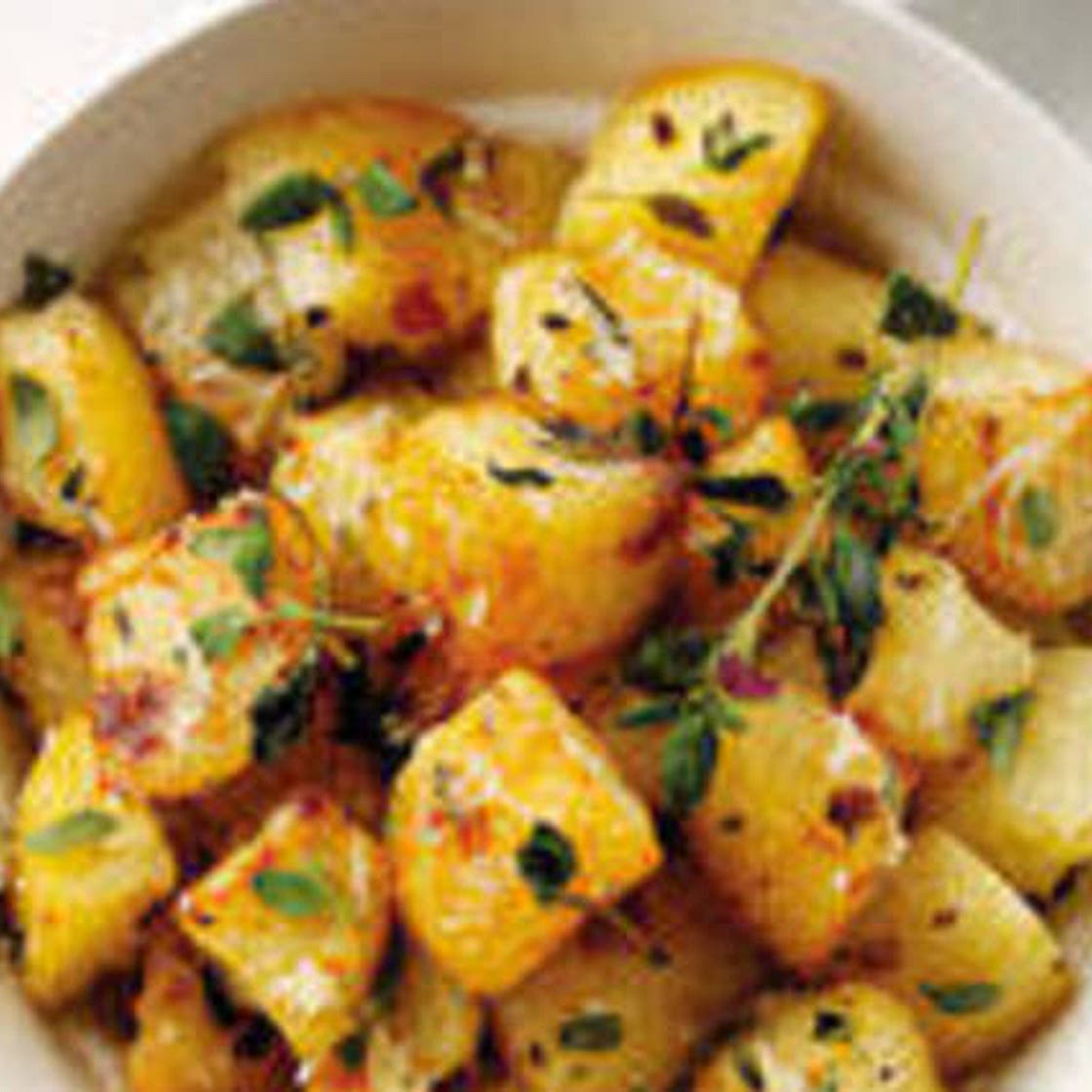 Thyme and garlic roasted potatoes