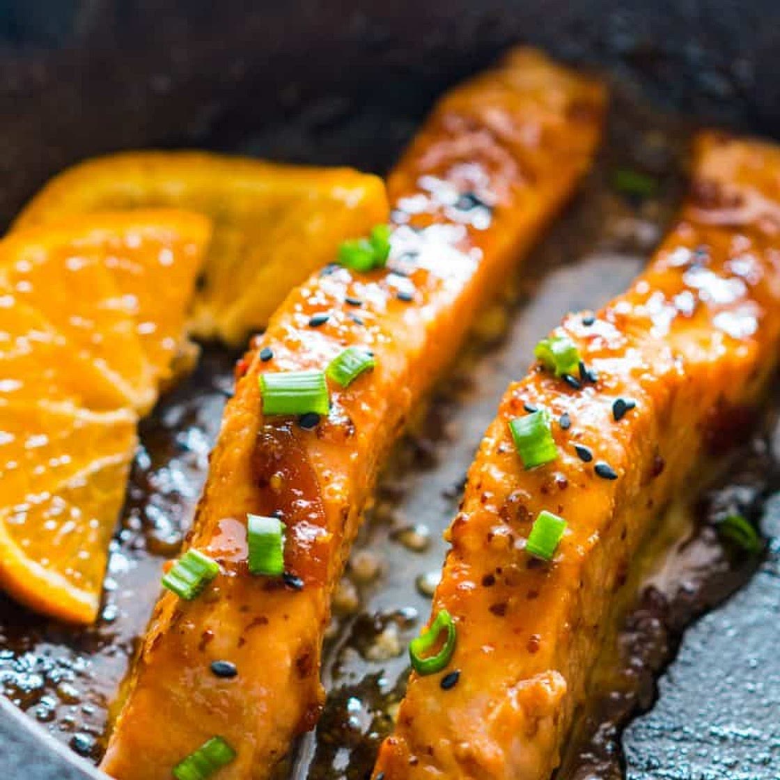 Pan Seared Orange Mustard Salmon