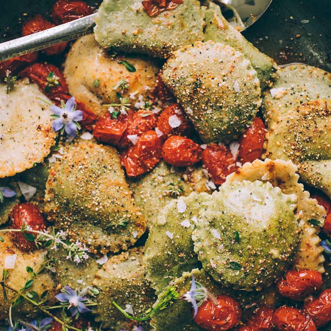 Grain Free Chickpea Ravioli with Almond Ricotta Filling