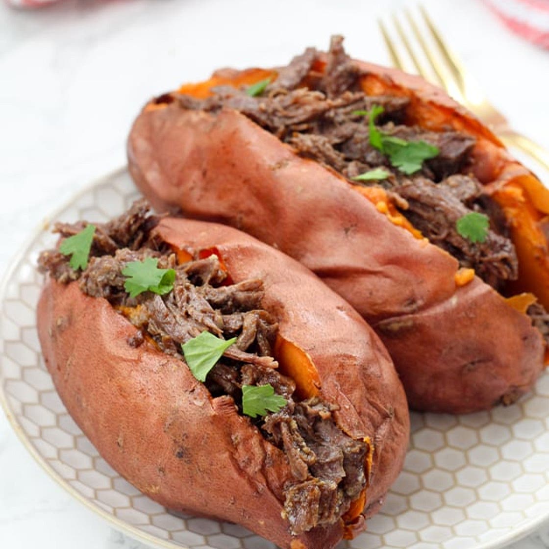 Instant Pot BBQ Stuffed Sweet Potatoes