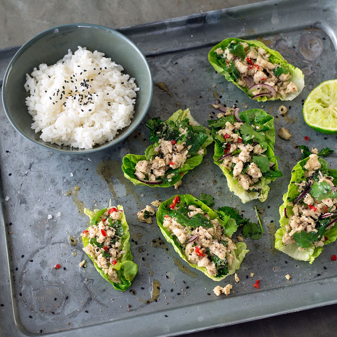 Larb Gai mit Jasminreis