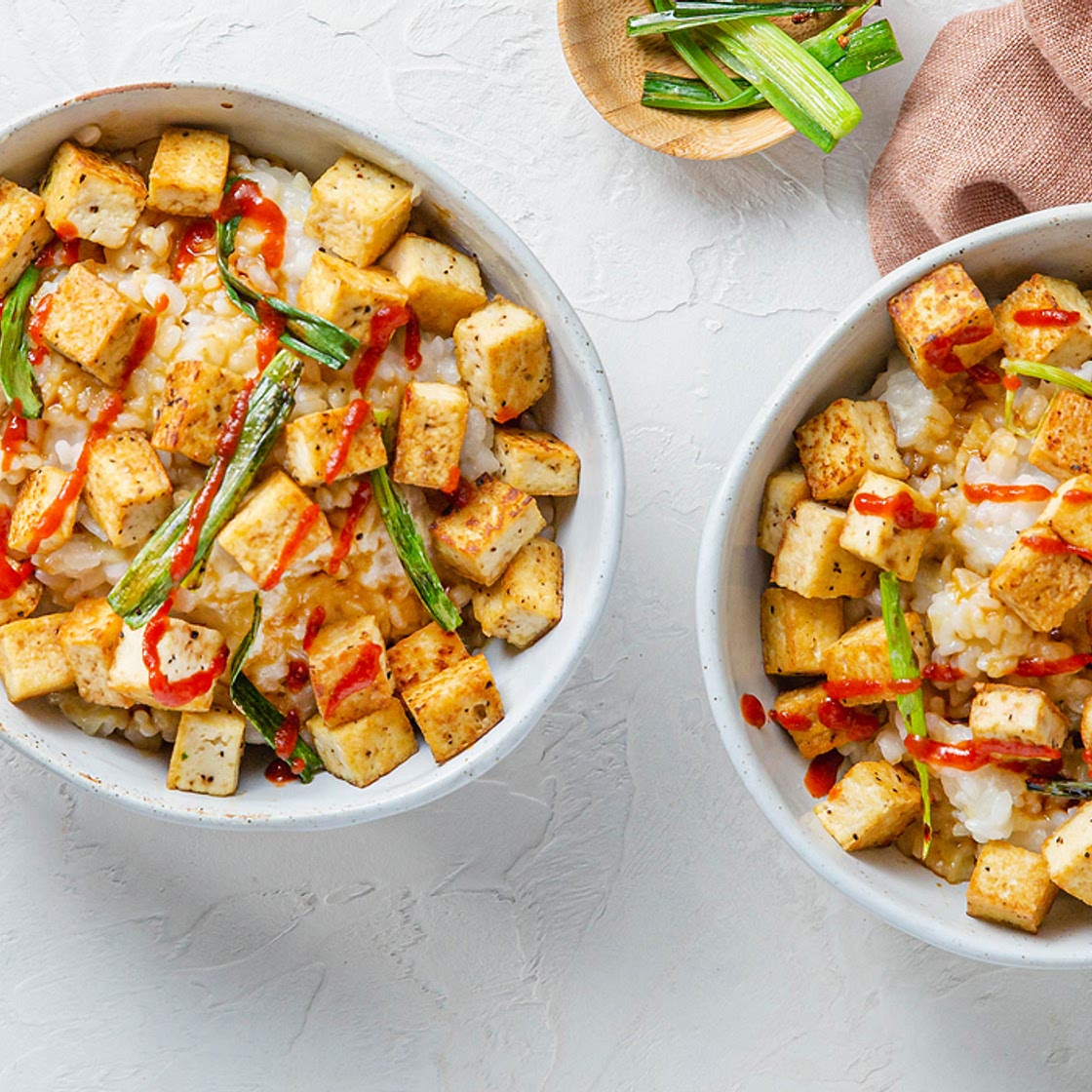 Coconut Ginger Congee with Crispy Tofu