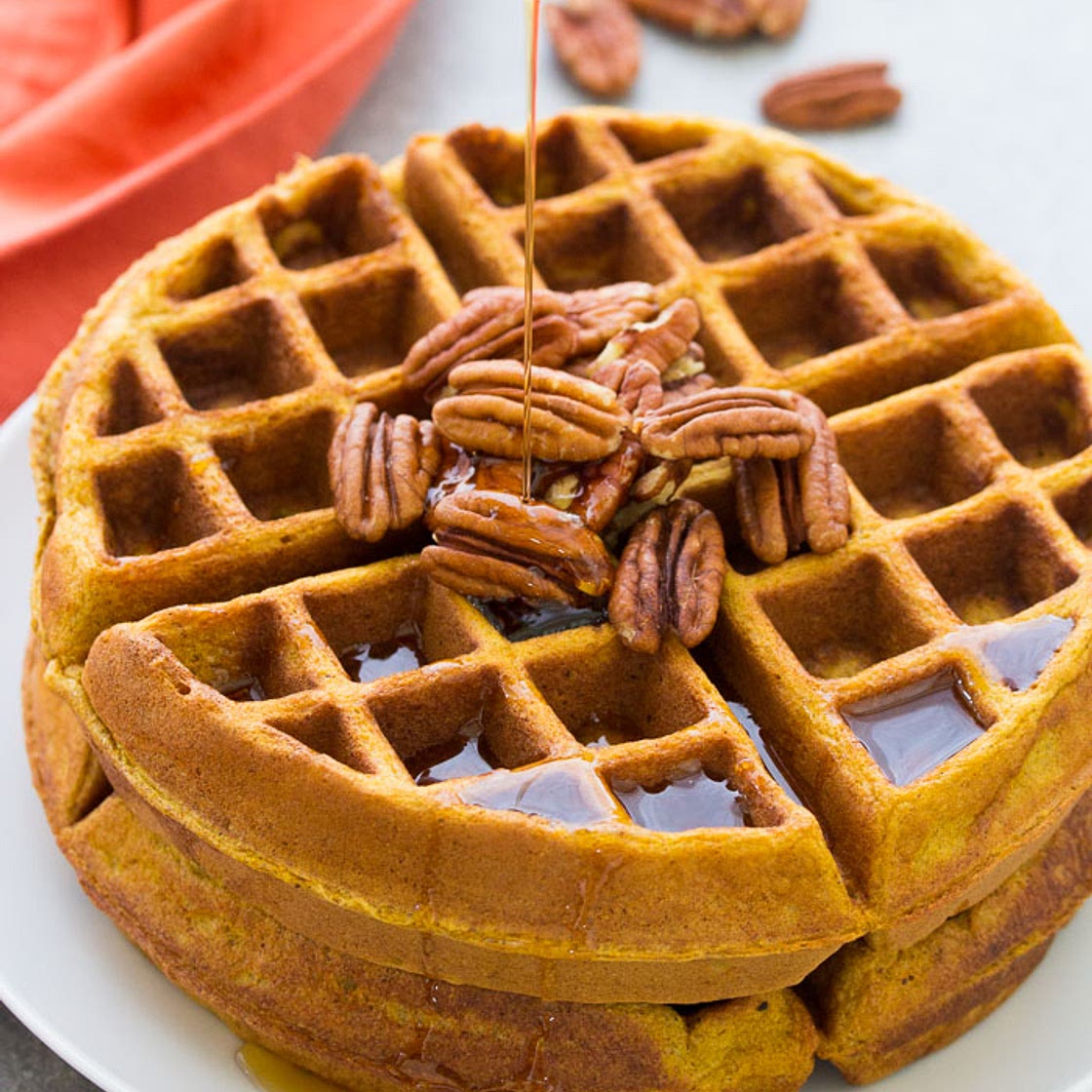 Healthy Pumpkin Waffles