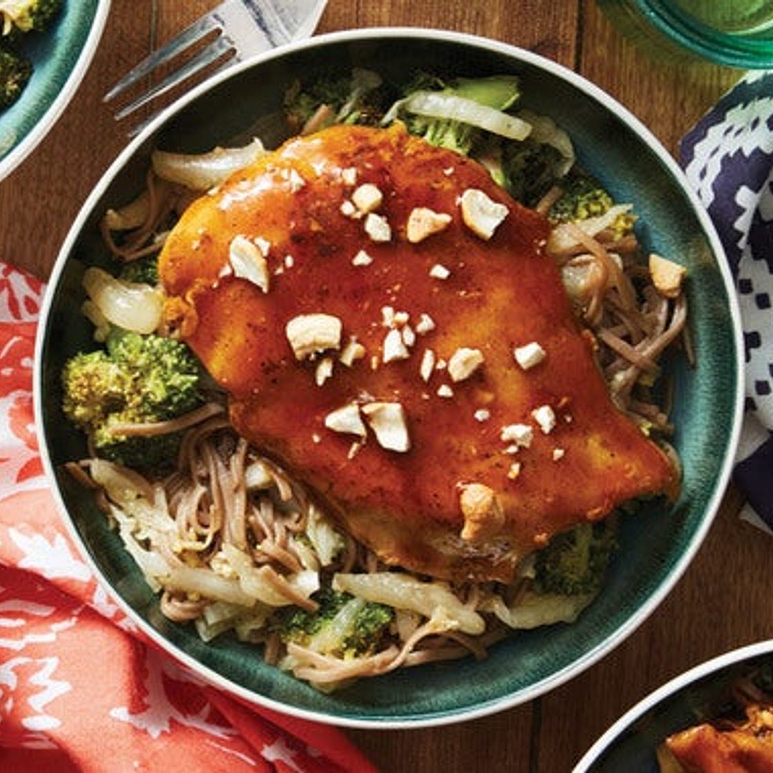 Soy-Glazed Chicken with Soba Noodles, Broccoli & Cashews