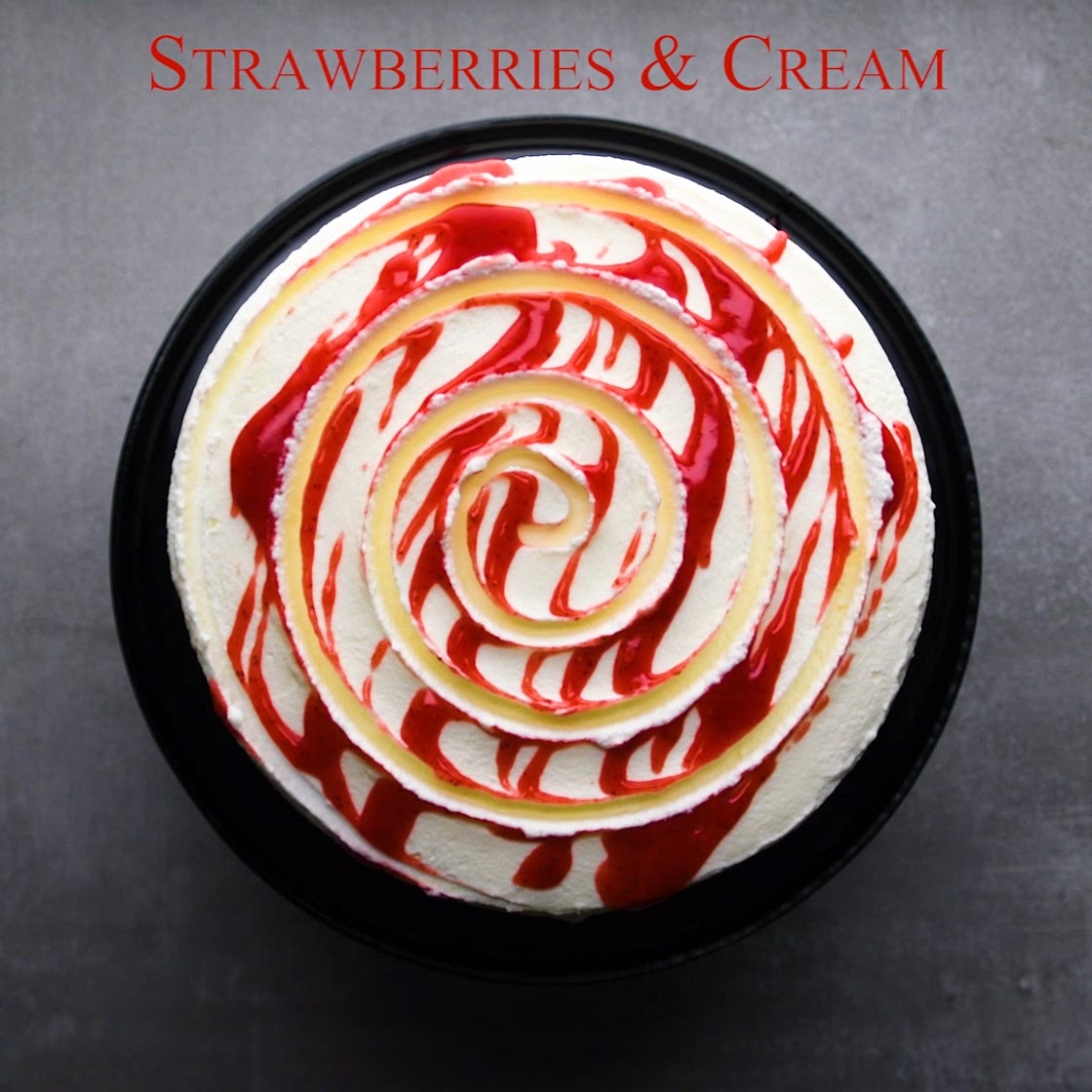 Strawberries & Cream Swirl Cake