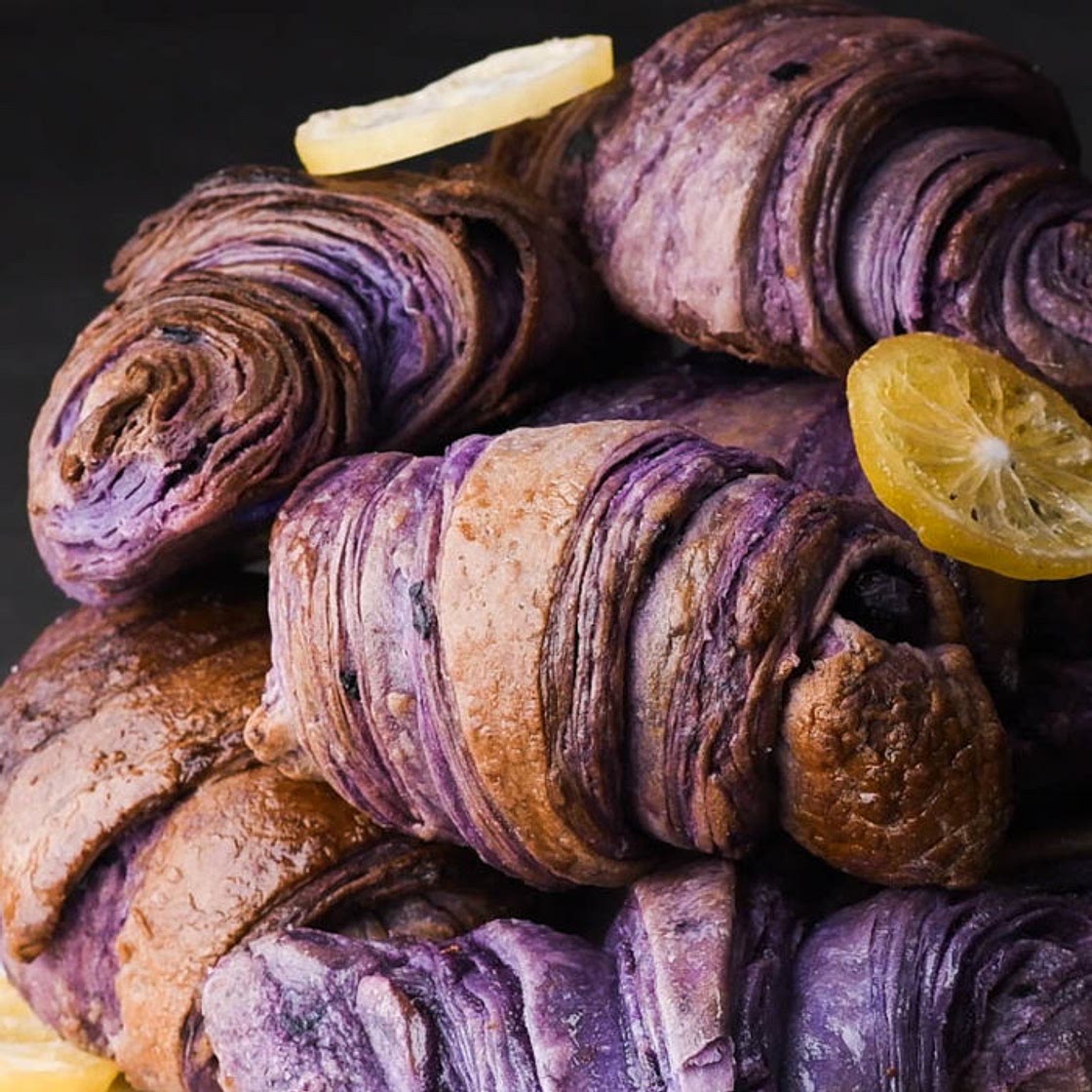 Check Out This Beautiful, Naturally Purple, Blueberry Croissant Recipe