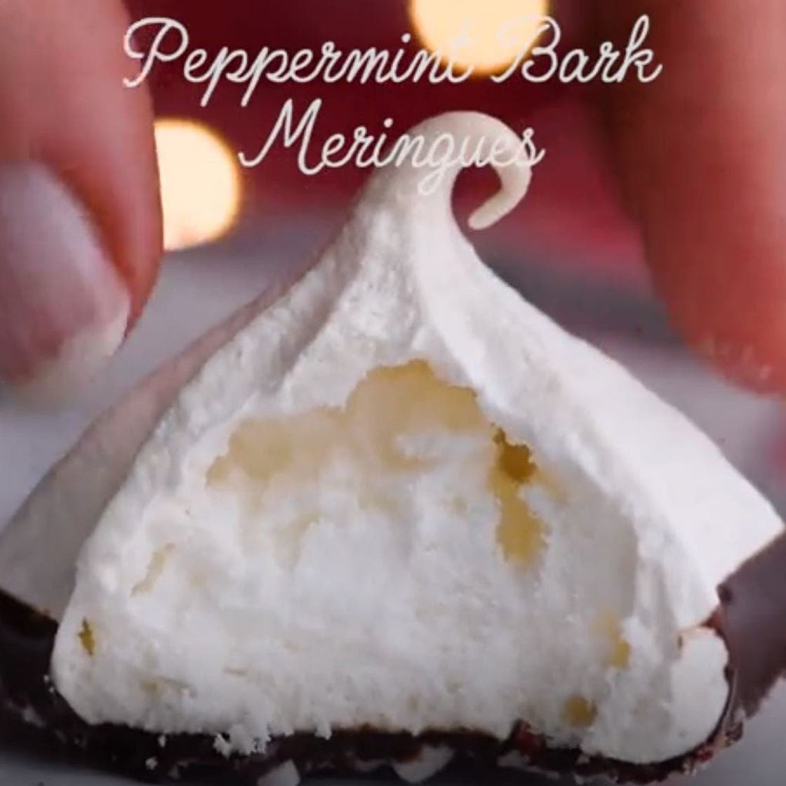 Peppermint Bark Meringues