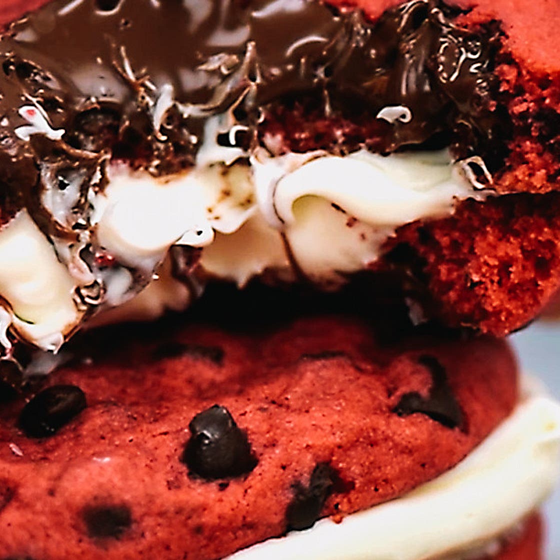 Red Velvet Nutella Cookie Sandwiches