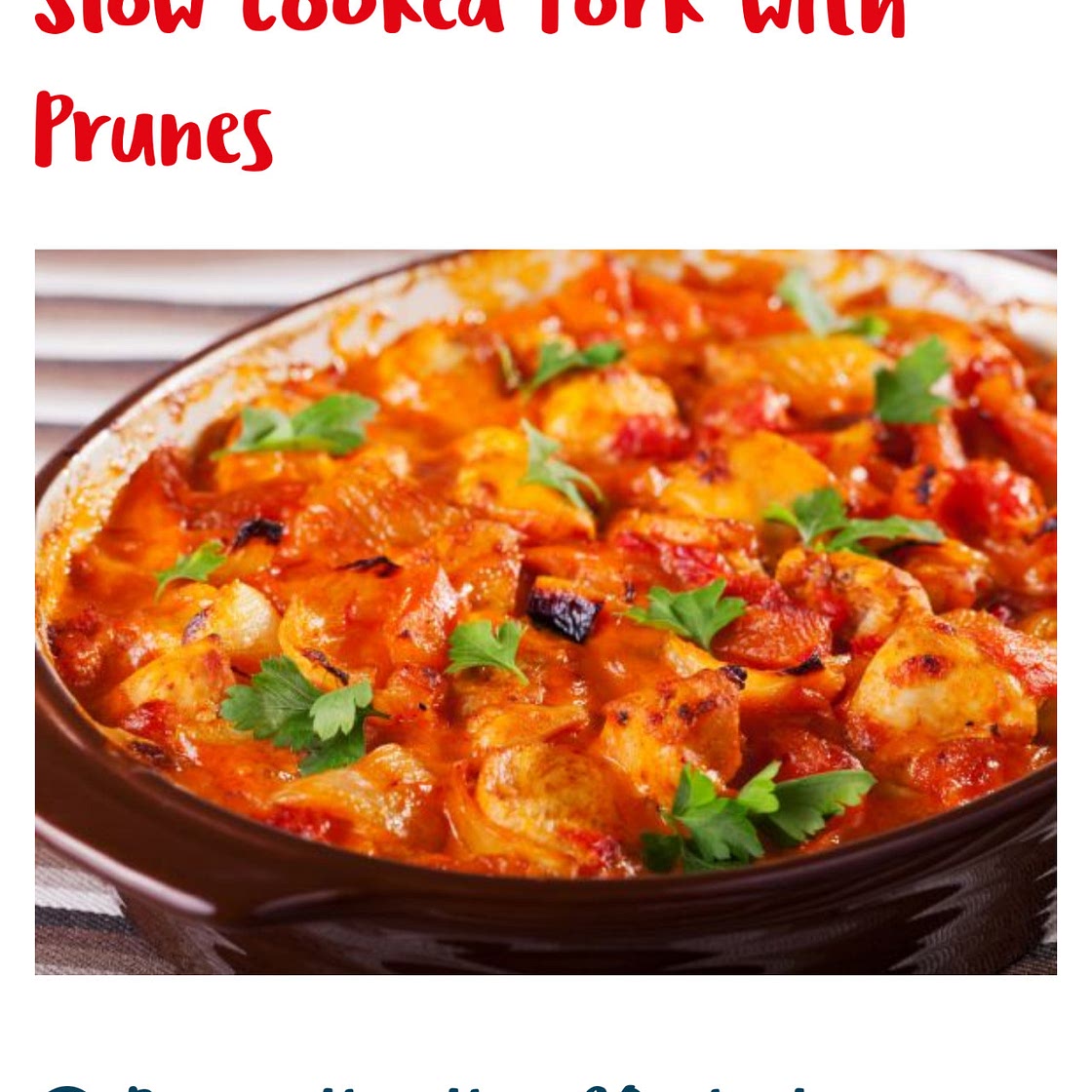 Slow cooked Pork with Prunes