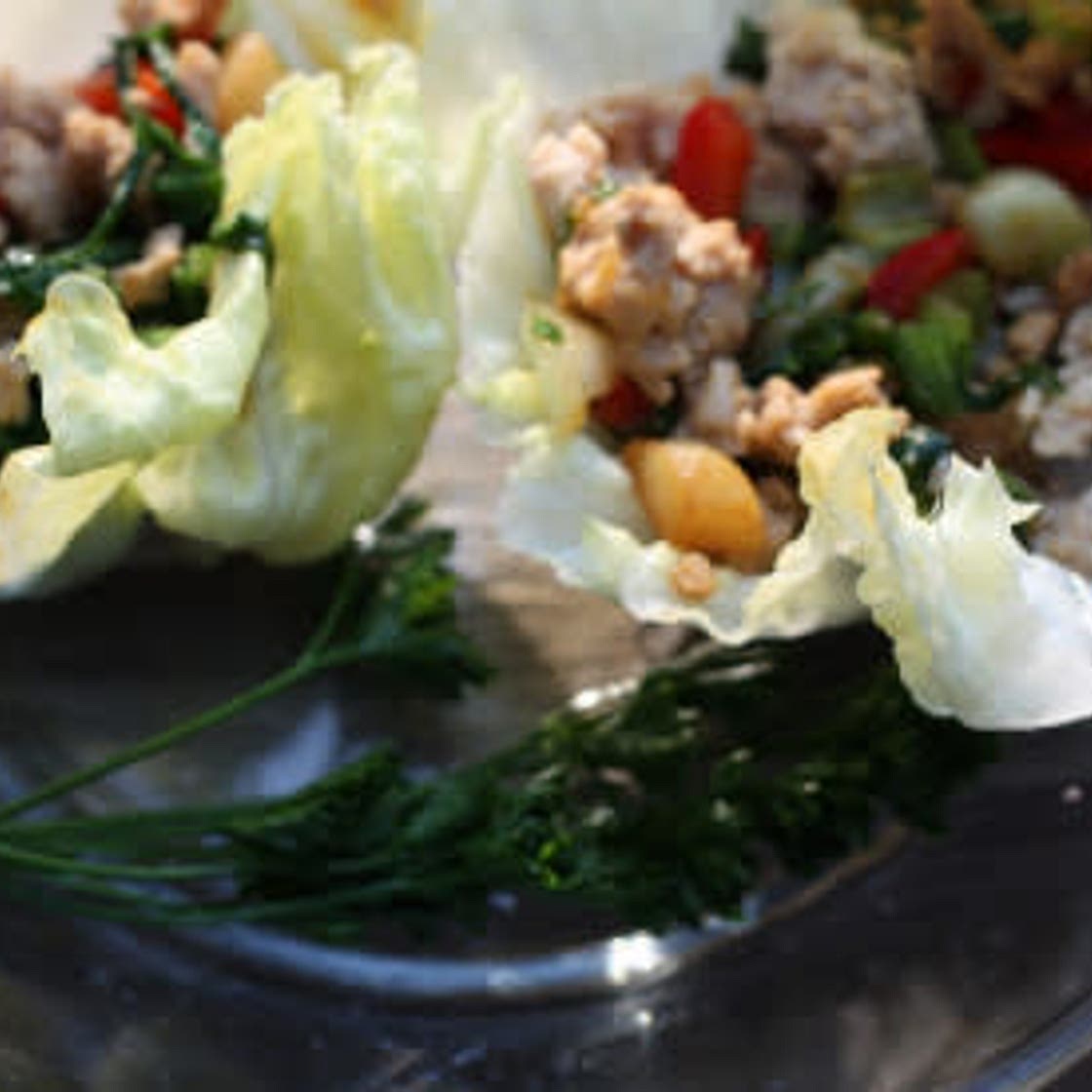 Low FODMAP Asian Chicken Lettuce wraps (my version)
