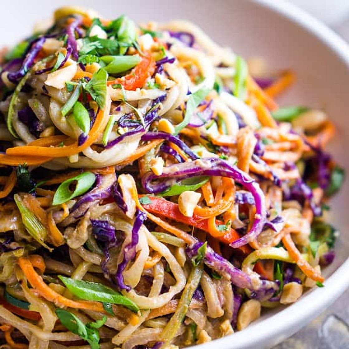 Thai Peanut Zucchini Noodles [Zoodle Recipe]