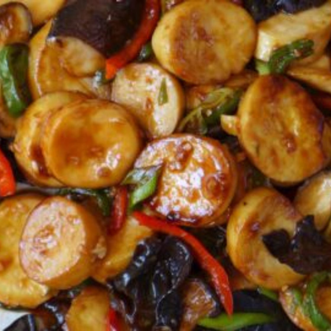 King oyster mushroom with garlic sauce (鱼香杏鲍菇)