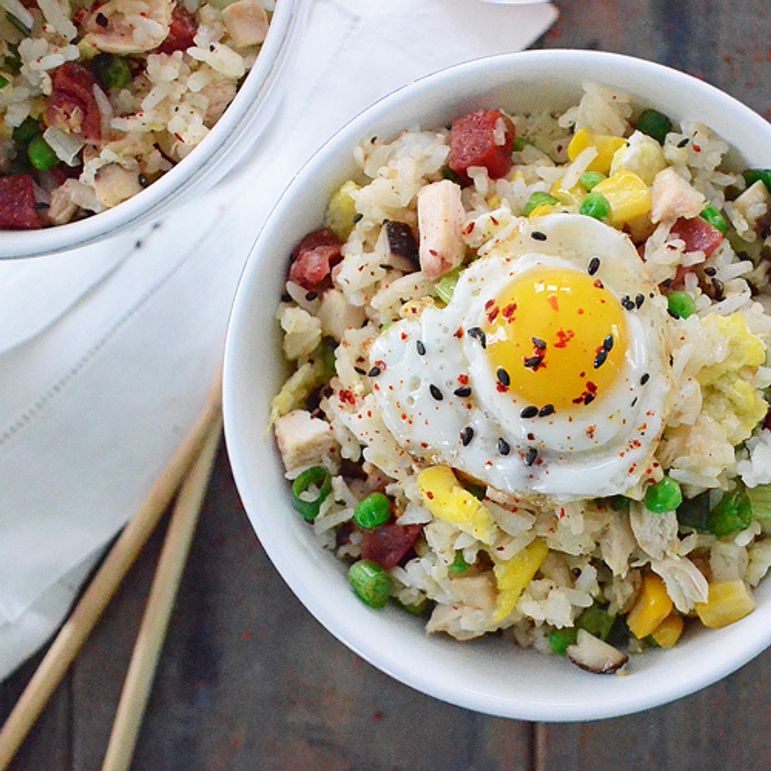 Riz Frit au Poulet et Gingembre