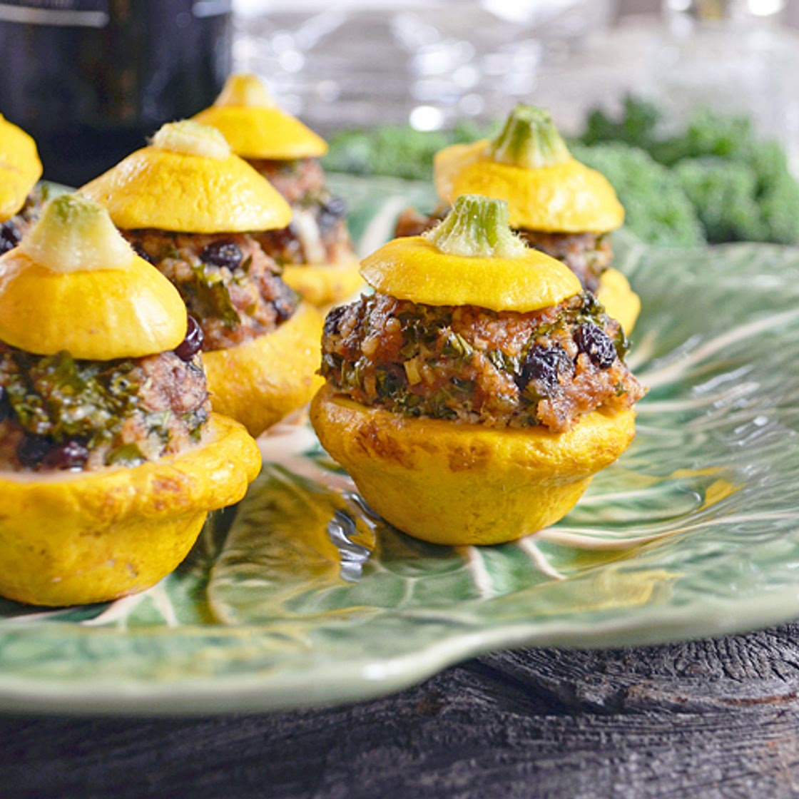Mini-Pâtissons Farcis à l’Agneau, Kale et Couscous