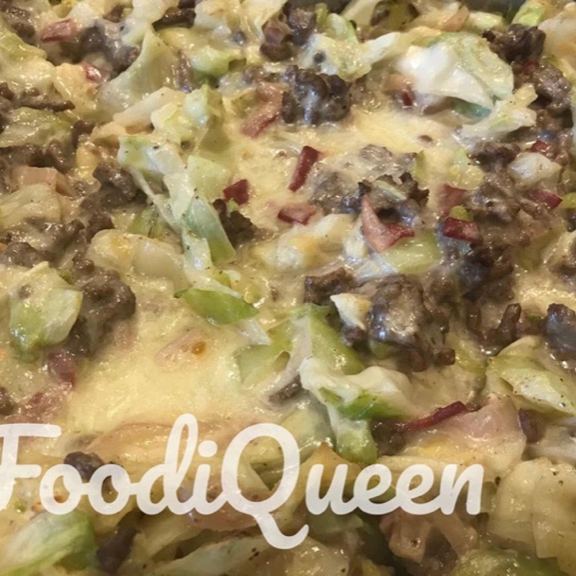 Creamed cabbage and beef casserole