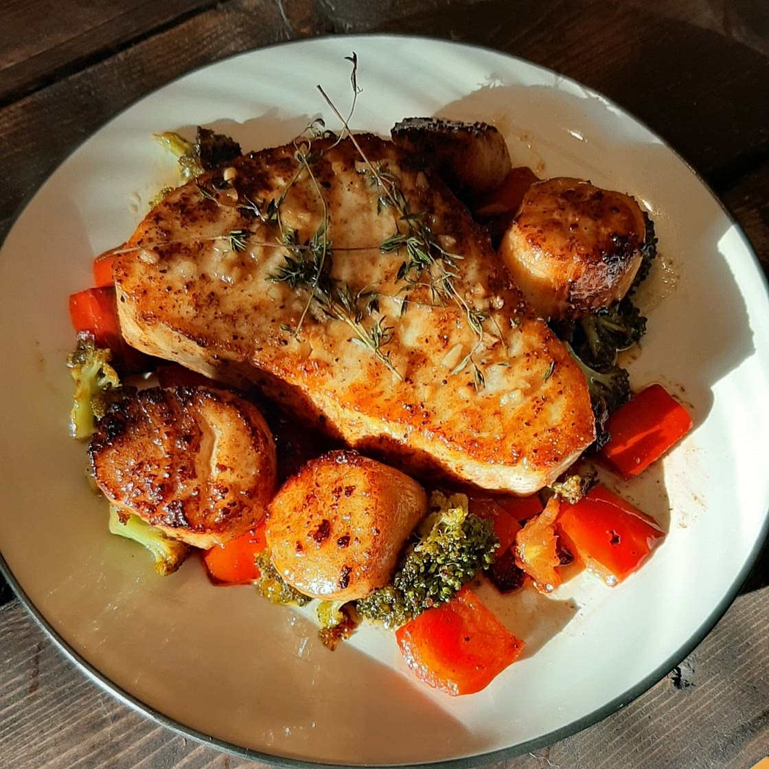 Swordfish and Scallops