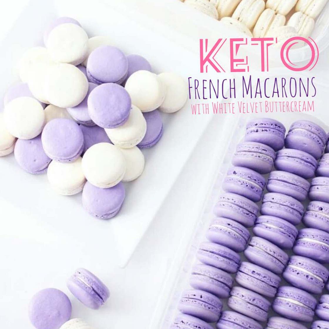 KETO French Macaroons with White Velvet Buttercream