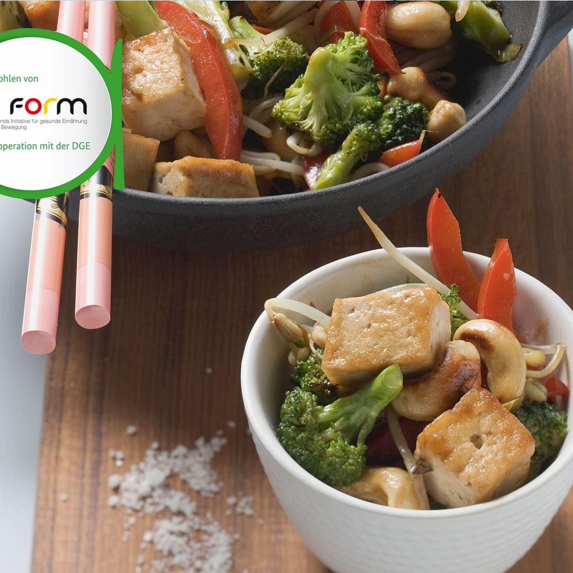 Tofu mit Brokkoli aus dem Wok