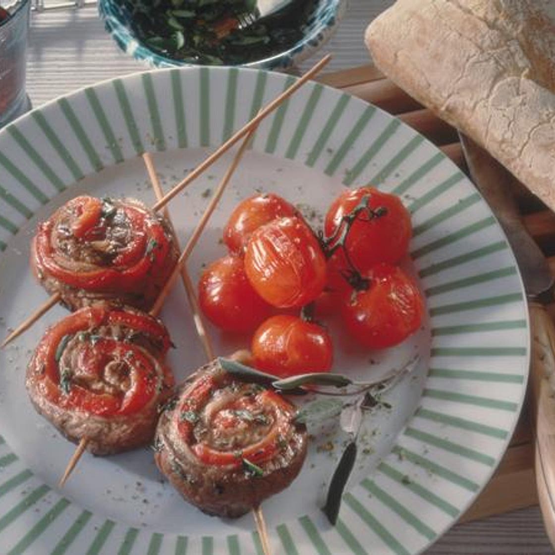 Gegrillte Beefsteakrouladen