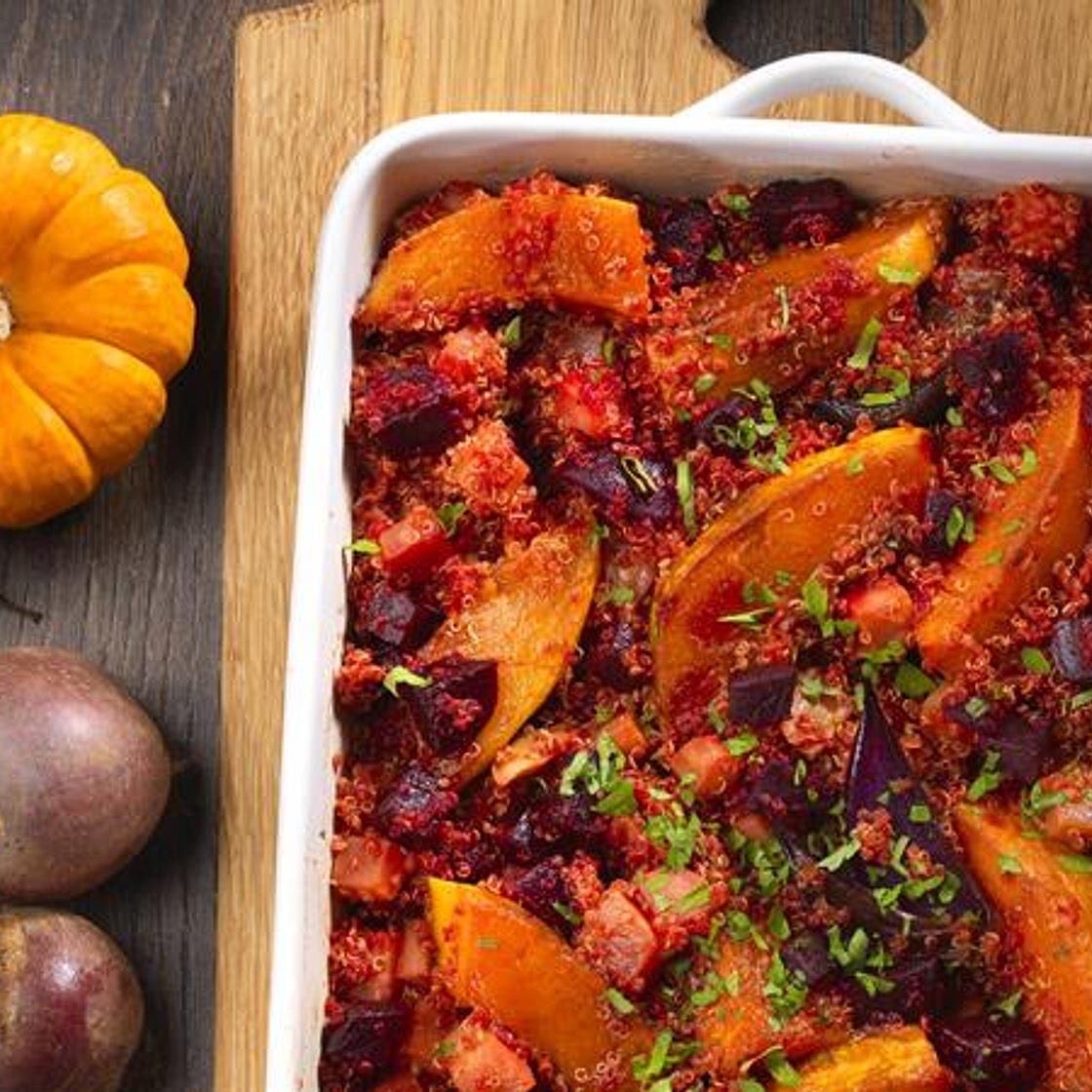 Veganer Auflauf mit Quinoa